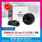 Lensa Fix Canon EF 50 mm STM F1.8 – NEW alias BARU – Siap Pakai Garansi Resmi